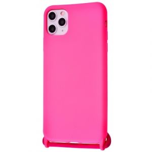 Чохол (Lanyard Case) для iPhone 11 Pro Max зі шнурком Bright Pink