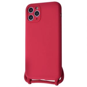 Чохол (Lanyard Case) для iPhone 11 Pro Max зі шнурком Rose Red