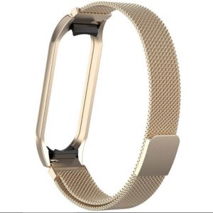 Металевий ремінець Milanes Loop для Xiaomi Mi Band 5 / Mi Band 6 Gold