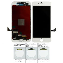 Дисплей iPhone 7 (4.7") White OR (Rev.LG: DTP / C3F)