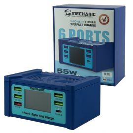 Зарядний пристрій Mechanic V-Power 6 (4 USB + 1 USB QC3.0 + 1 PD 18W USB-C)