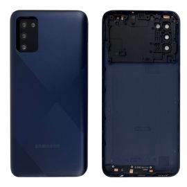 Задня частина корпусу Samsung Galaxy A02S SM-A025 Blue (з склом камери)