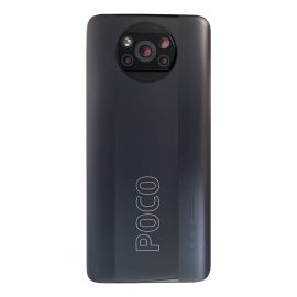 Задня частина корпусу Xiaomi Poco X3 / Poco X3 Pro Phantom Black (з склом камери) Original (PRC)