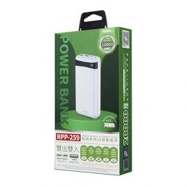 Акумулятор портативний (PowerBank) REMAX Green Series RPP-259 (20000mAh) White