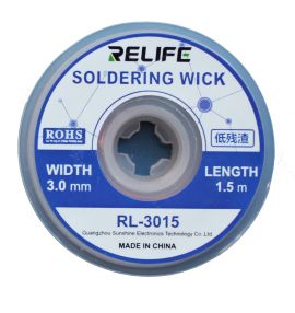 Оплетка (для видалення припою) RELIFE RL-3015 (Товщина 3мм / Довжина 1.5м)