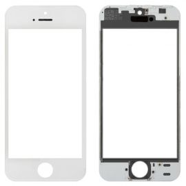 Скло дисплея iPhone 5S (4.0") для переклеювання з рамкою та OCA White