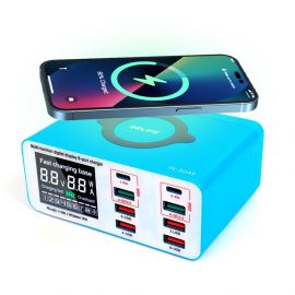Зарядний пристрій RELIFE RL-304S (6 USB-A / 2 USB-C / QC3.0 / PD 20-45W / Бездротова зарядка 15W)