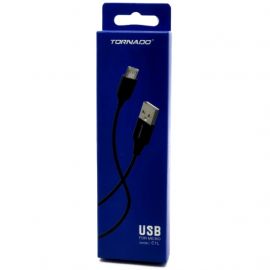 Кабель Micro USB TORNADO C1L (1.2m / 2.1A) Black