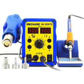 Паяльна станція 2 в 1 Mechanic HK-8587D (Фен: 100-480°C, 120л/хв 700Вт, Паяльник: 200-480°C 45Вт)