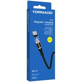 Кабель Micro USB TORNADO TX5 магнітний (1.2m / 2.4A) Black