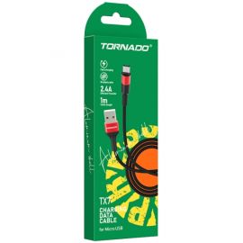 Кабель Micro USB TORNADO TX7 (1m / 3A) Black-Red