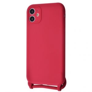 Чохол (Lanyard Case) для iPhone 11 зі шнурком Rose Red