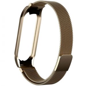 Металевий ремінець Milanes Loop для Xiaomi Mi Band 5 / Mi Band 6 Dark Gold