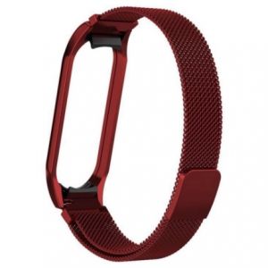 Металевий ремінець Milanes Loop для Xiaomi Mi Band 5 / Mi Band 6 Red
