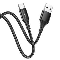 Кабель USB Type-C BOROFONE BX54 Ultra bright Type-C 1m 2.4A Black
