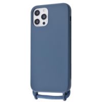 Чохол (Lanyard Case) для iPhone 12 Pro Max зі шнурком Blue Сobalt