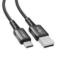 Кабель USB Type-C ACEFAST C1-04 3A, 1.2m, nylon aluminum connectors, Black