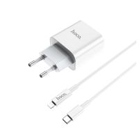 Зарядний пристрій з кабелем HOCO C76A Plus Speed source PD20W charger set (C to iP) White