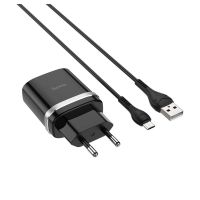 Зарядний пристрій з кабелем HOCO C12Q Smart QC3.0 charger set (Micro) 18W Black