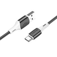 Кабель USB Type-C BOROFONE BX79 3A, 1m, silicone, silicone connectors, Black