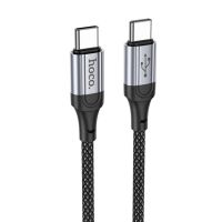 Кабель USB Type-C на Type-C HOCO X102 Type-C to Type-C 3A, 1m, nylon, aluminum connectors, Black