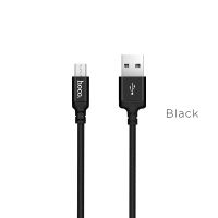 Кабель Micro USB HOCO X14 USB to Micro 2A, 2m, nylon, aluminum connectors, Black