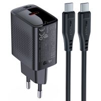 Зарядний пристрій з кабелем ACEFAST A82 PD20W GaN single USB-C charger set (P5) (EU) Black