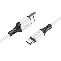 Кабель USB Type-C BOROFONE BX79 3A, 1m, silicone, silicone connectors, White