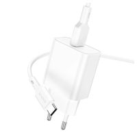 Зарядний пристрій з кабелем BOROFONE BA72A Spring single port QC3.0 charger set (Type-C) 18W White