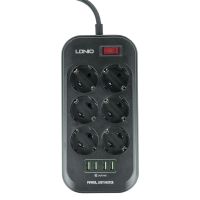 Мережевий подовжувач Ldnio SE 6403 6 розеток 220V / 4 USB 5V 3.4A 17W (2м) Black