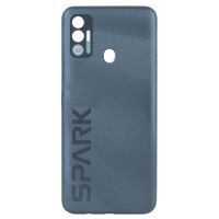 Задня частина корпусу Tecno Spark 7 Black (з склом камери)