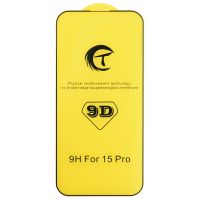 Захисне скло Full Glue 9D Tempered Glass для iPhone 15 Pro (6.1') Black