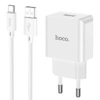 Зарядний пристрій з кабелем HOCO C106A Leisure single port charger set (Type-C) White