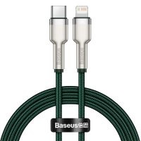 Кабель USB Type-C на Lightning Baseus Cafule Series Metal Data Cable PD 20W 1m Green