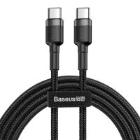 Кабель USB Type-C на Type-C Baseus Cafule PD2.0 60W flash charging USB Type-C-Type-C (20V 3A)1M Grey+Black