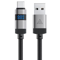 Кабель USB Type-C ACEFAST C15-04 zinc alloy digital display braided Black