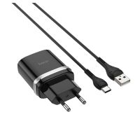 Зарядний пристрій з кабелем HOCO C12Q Smart QC3.0 charger set (Type-C) 18W Black