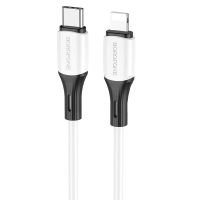 Кабель USB Type-C на Lightning BOROFONE BX79 3A, 20W, 1m,,  silicone, silicone connectors, White