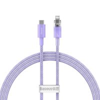 Кабель USB Type-C на Lightning Baseus Explorer Series Fast Charging Cable with Smart Temperature Control 20W 1m Purple