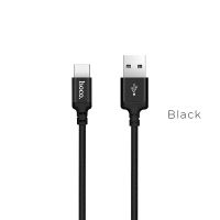 Кабель USB Type-C HOCO X14 3A, 1m, nylon, aluminum connectors, Black