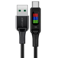 Кабель USB Type-C ACEFAST C7-04 3A, 1.2m, nylon, zinc connectors, LED, Black