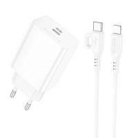 Зарядний пристрій з кабелем BOROFONE BA21A Pro Long journey single port PD20W charger set (C to iP) White