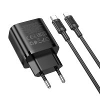 Зарядний пристрій з кабелем BOROFONE BA83A Flare star PD20W+QC3.0 charger set (C to iP) Black