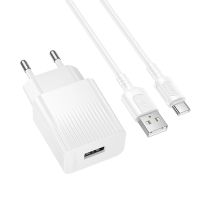 Зарядний пристрій з кабелем BOROFONE BAS71A Source single-port charger set (Type-C) White