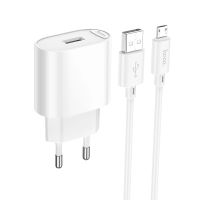 Зарядний пристрій з кабелем HOCO C109A(10.5W) Fighter single port charger set (Micro) White