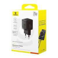 Зарядний пристрій з кабелем Baseus Palm Fast Charger 1C 20W EU Cosmic Black  set USB-C to iP 20W 1m