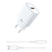 Зарядний пристрій з кабелем WIWU 18W Essen GaN Fast Charger + Cable Combo Wi-G006 A-L EU White