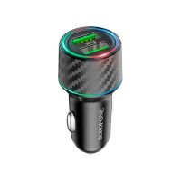 Автомобільний зарядний пристрій BOROFONE BZ21A Brilliant 36W dual port QC3.0 Black