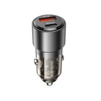 Автомобільний зарядний пристрій BOROFONE BZ20A Smart 83W dual port PD65W+QC3.0 Transparent Black