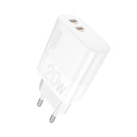 Зарядний пристрій WUW-C193 PD20W Charger USB C + USB C white